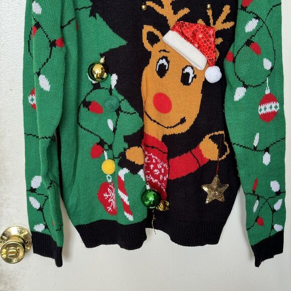 Ugly Christmas Sweater No boundaries Size 3XL Reindeer 3D Holiday Unisex Party - Picture 6 of 16